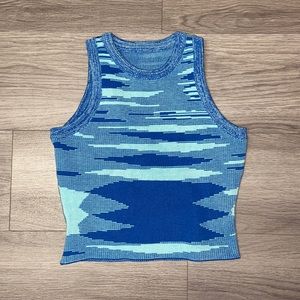 Light and Dark Blue Crop Top